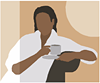 woman drinking coffee